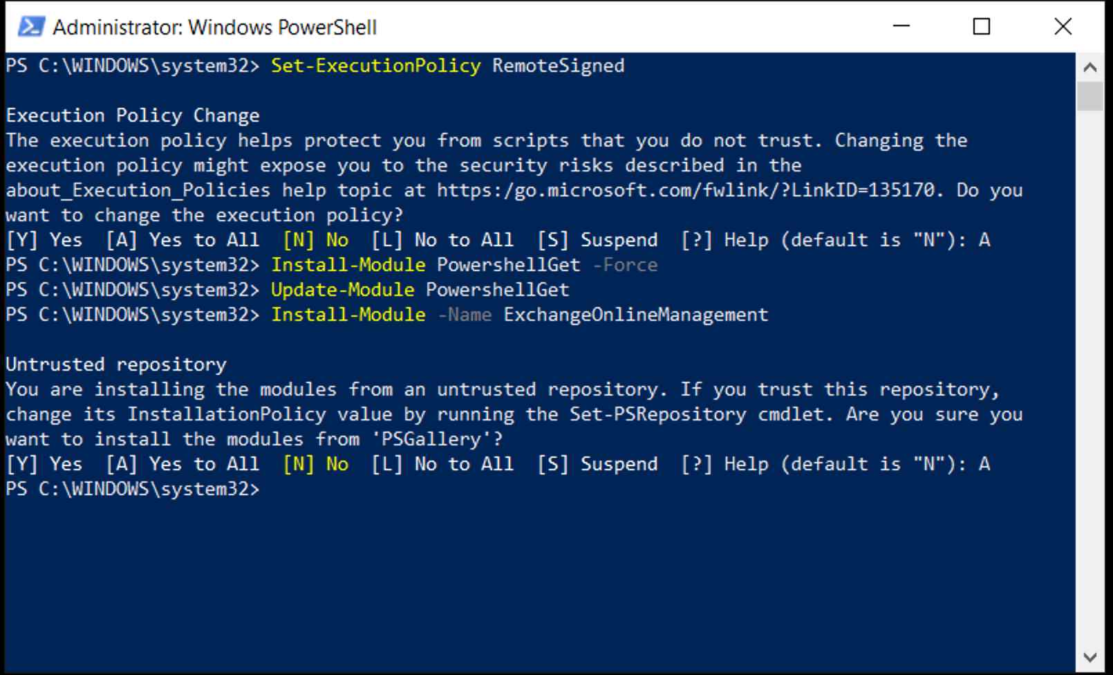 PowerShell on Windows