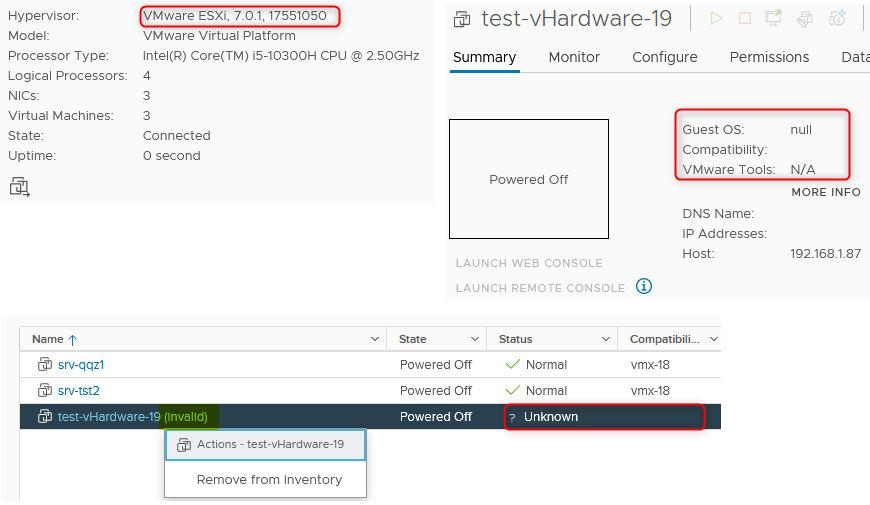 A VM in version 19 (vSphere 7 U2) cannot run on a host running vSphere 7 U1