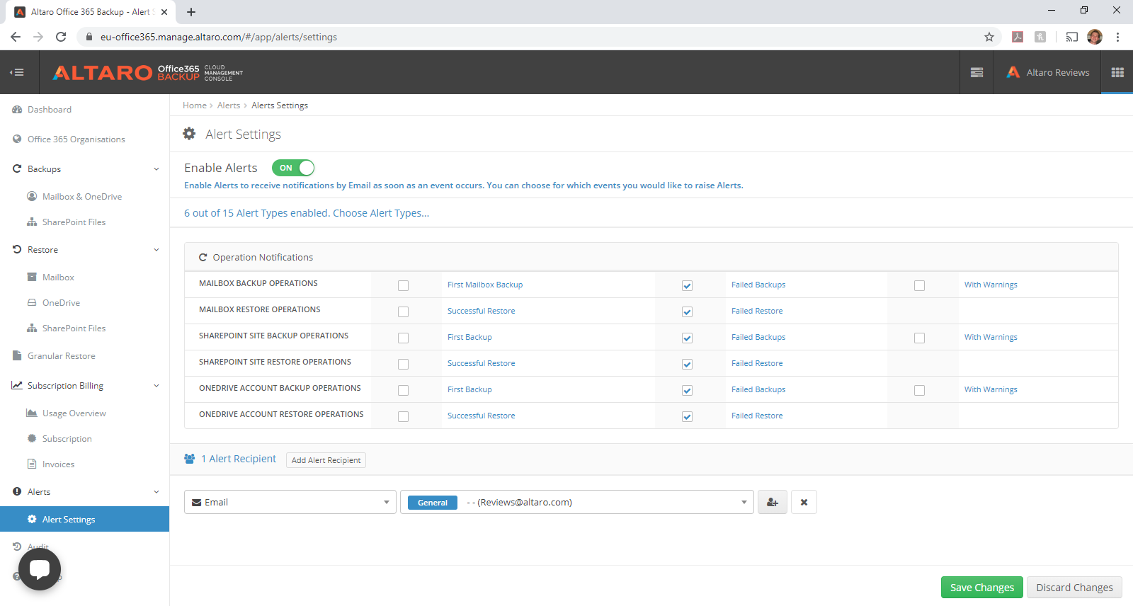 All Backup and Recovery Options in One Central Location