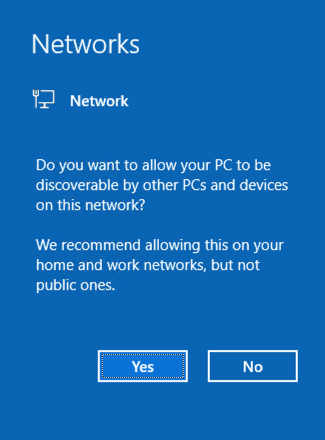 allow your machine to be discoverable by external networks