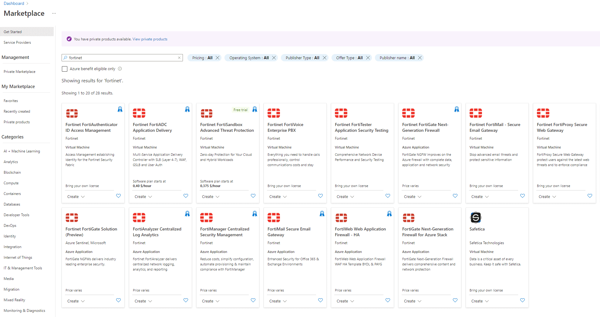 Azure Marketplace