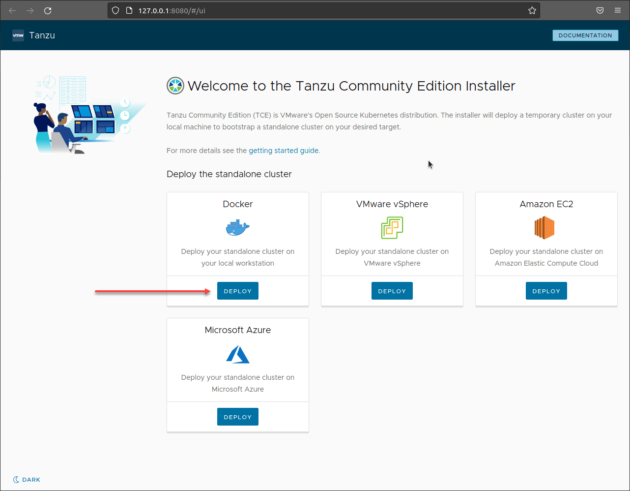 Choosing the environment to deploy the standalone cluster