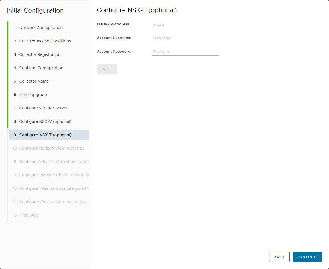Configure NSX-T connection