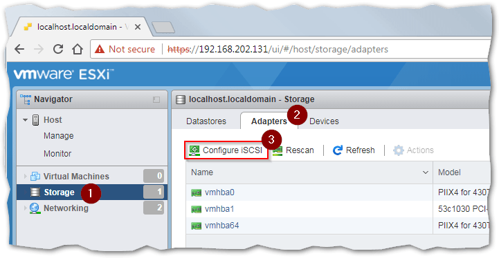 Creating the LUN to ESXi