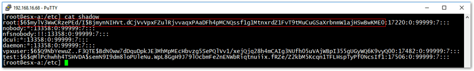 ESXi password