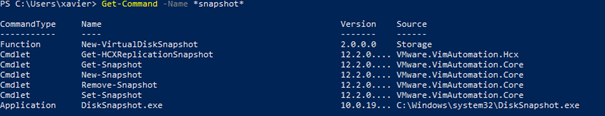 Display the list of cmdlets that match a string