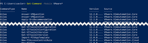 Display the list of cmdlets within a module