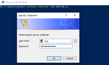 Input credentials to connect