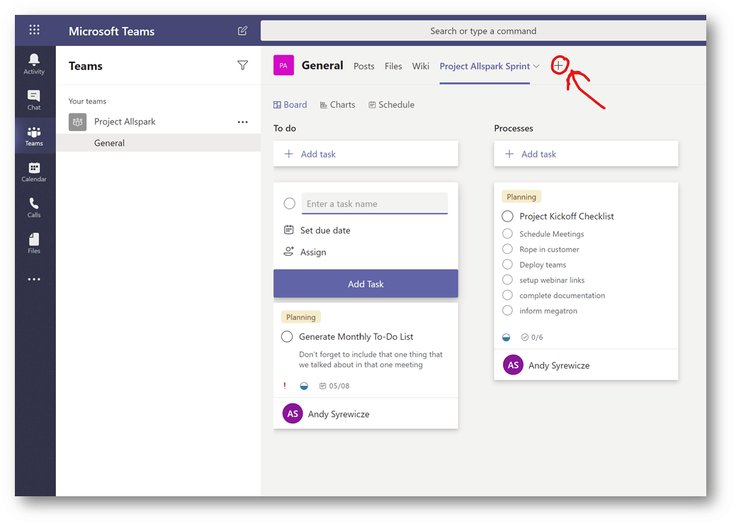 Microsoft Planner Embedded in Teams as a Tab