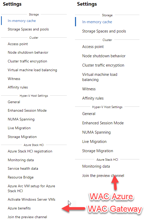 In settings, the limited administration options are also visible.