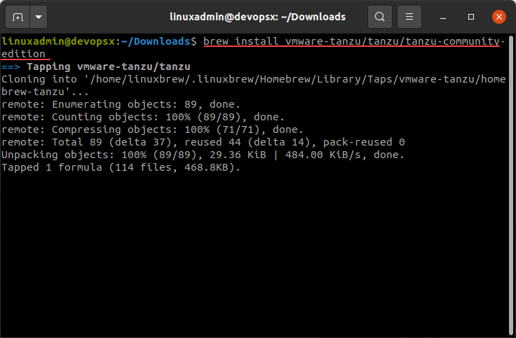 Installing Tanzu Community Edition (TCE) with Homebrew