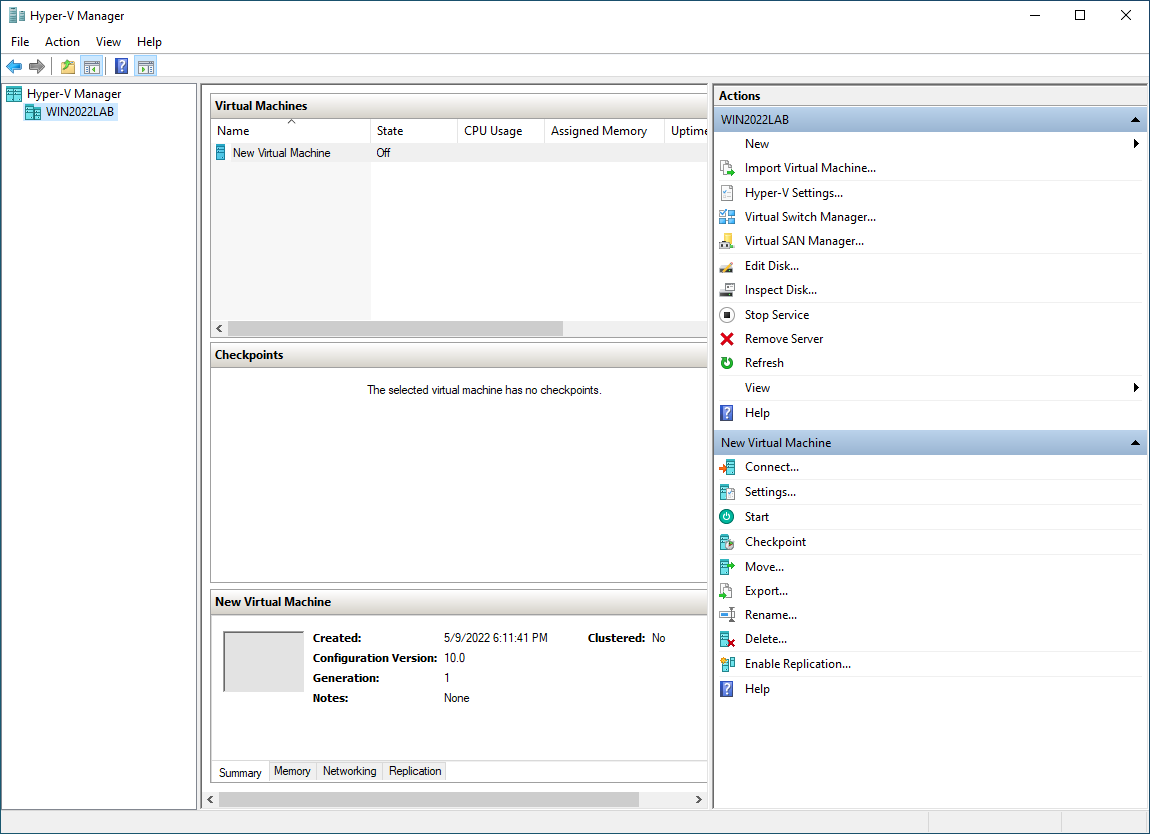 Microsoft Hyper-V Manager