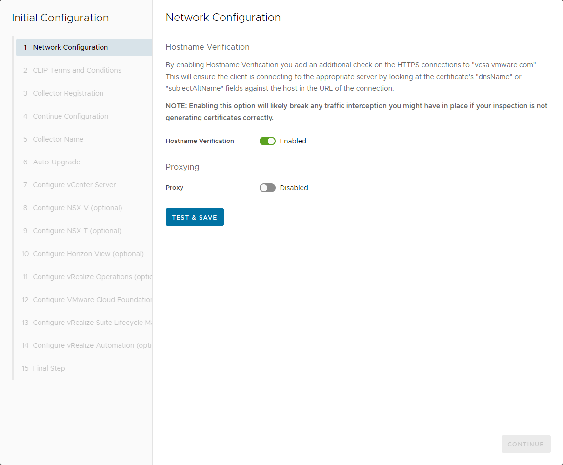 Network configuration and testing