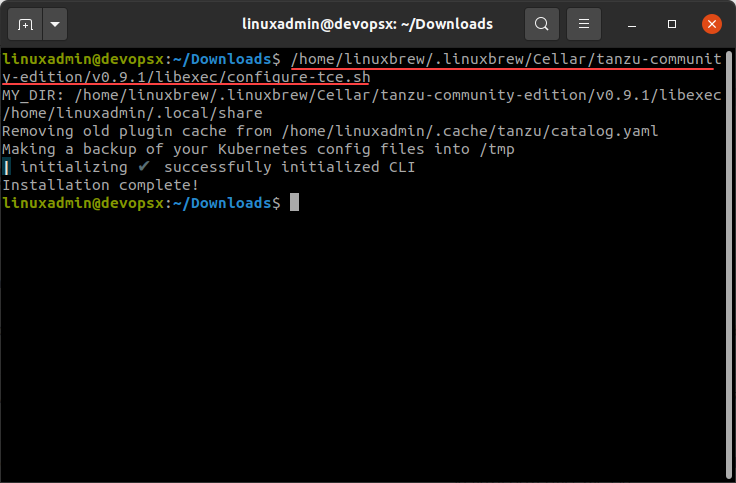 Running the post-installation script after installing TCE using Homebrew