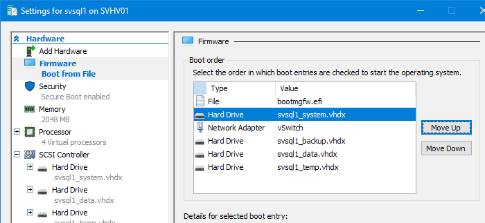 SCSI fix the boot order