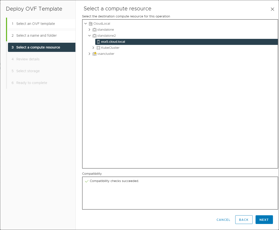 Select the compute resource