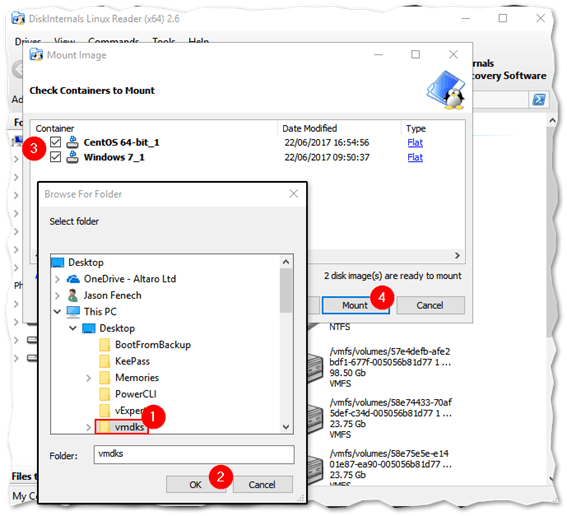 Selecting multiple VMDKs to mount as disks in Linux Reader