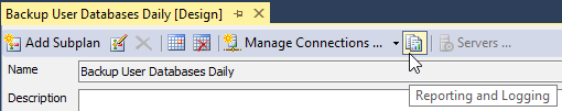 SQL Reporting and Logging button