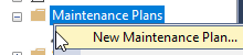 SQL Server New Maintenance Plan