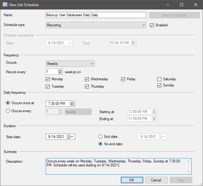 SQL Server Subplan Properties