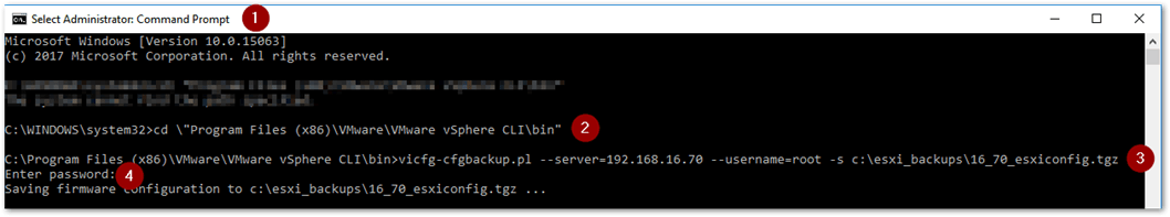 Using vicfg-cfgbackup to back up an ESXi’s configuration