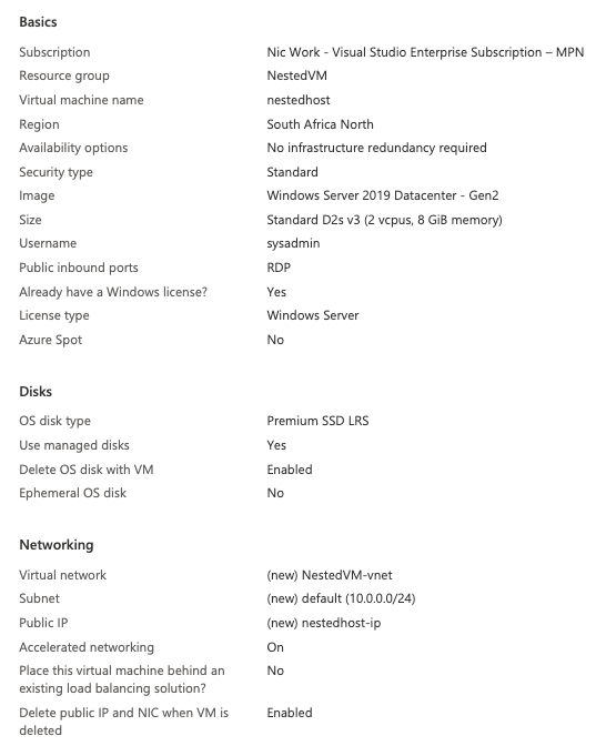 VM Info