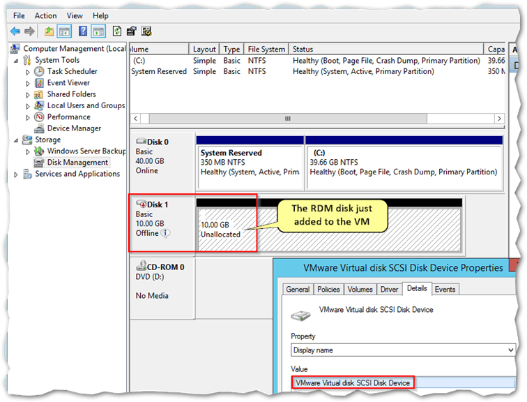 VMware RDM disk