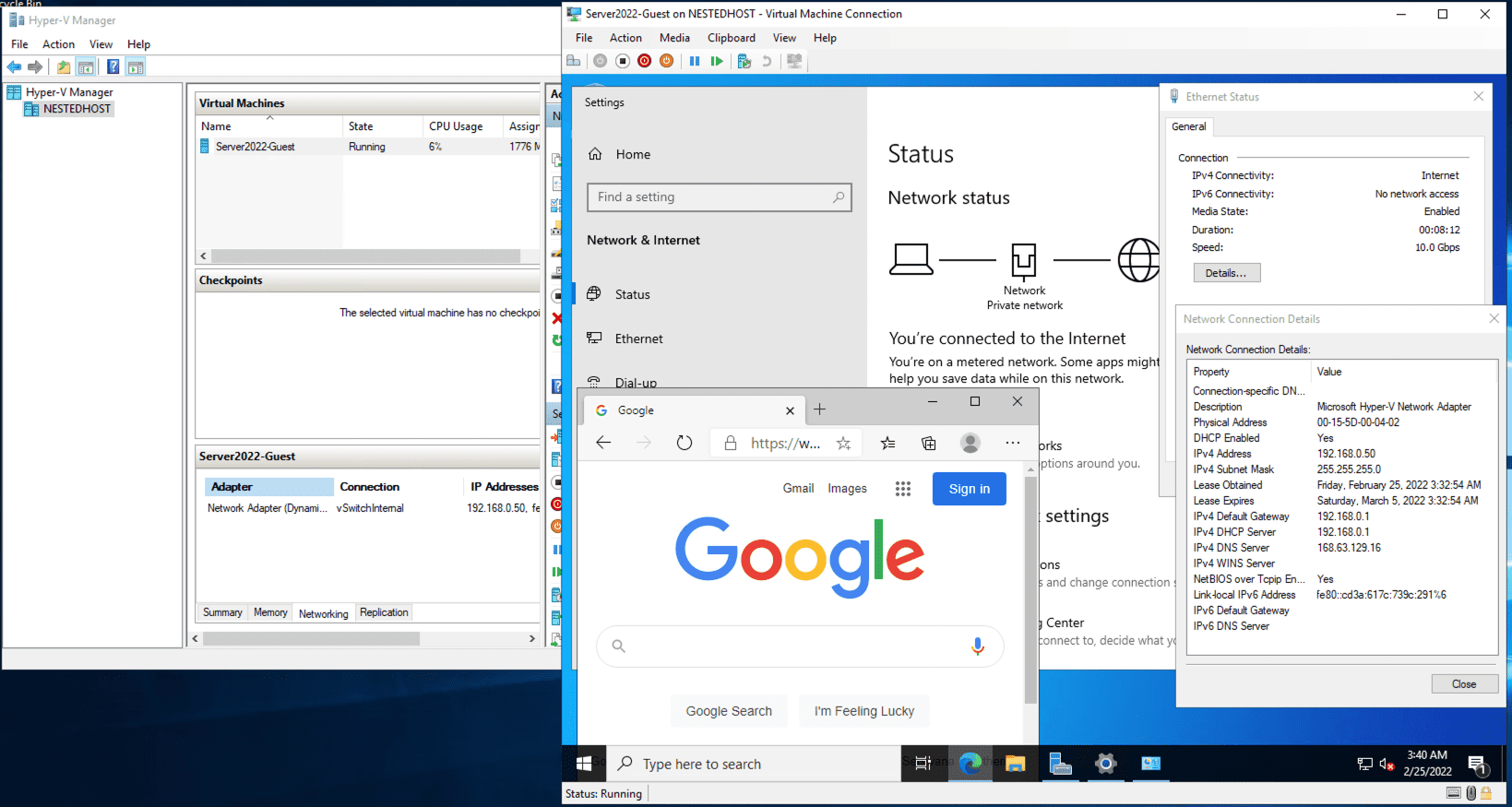 Windows Server 2022 virtual machine